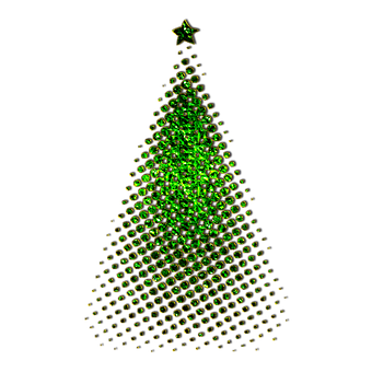 Glowing Digital Christmas Tree PNG
