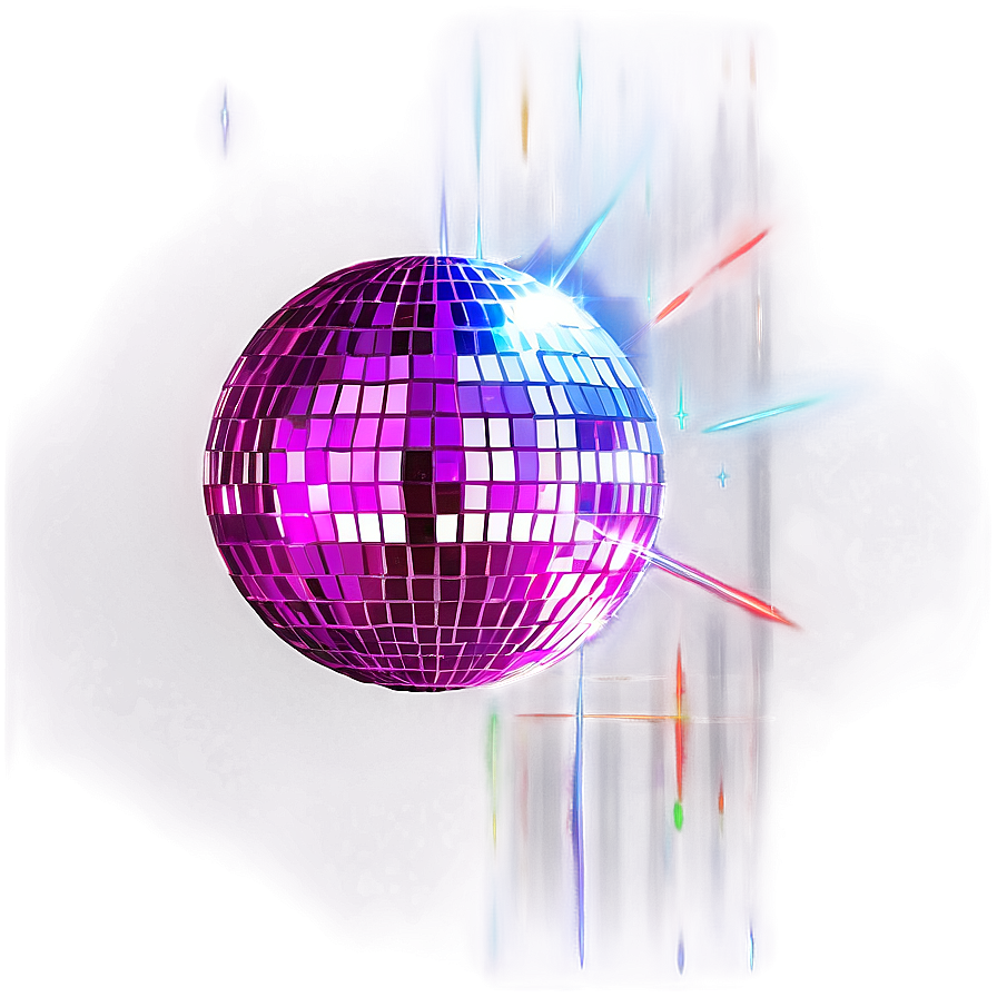 Glowing Disco Ball Illustration PNG