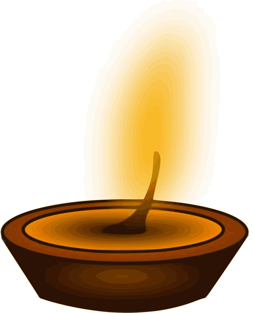 Glowing Diwali Diya Illustration PNG