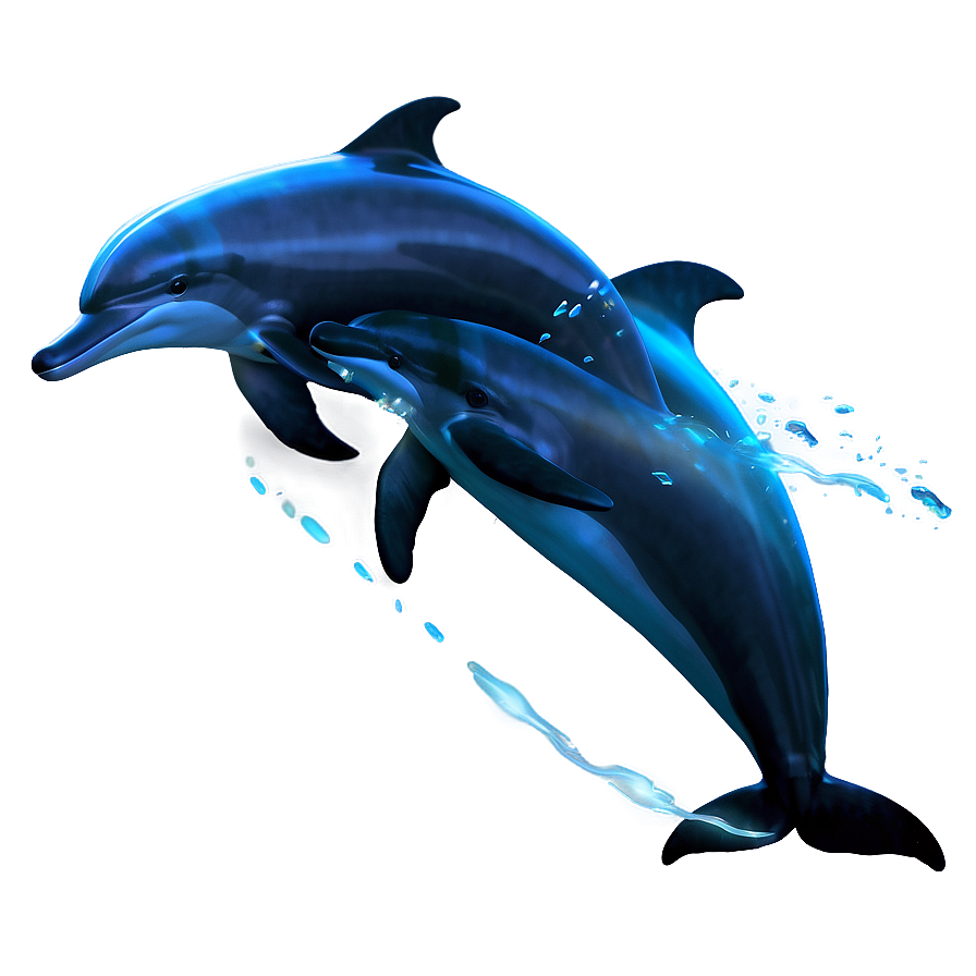 Glowing Dolphins Png 06112024 PNG