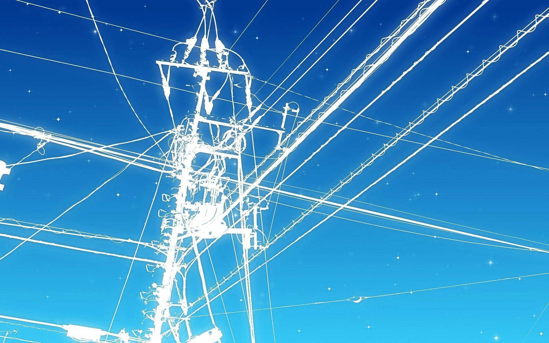 Glowing Electric Current Power Lines Background