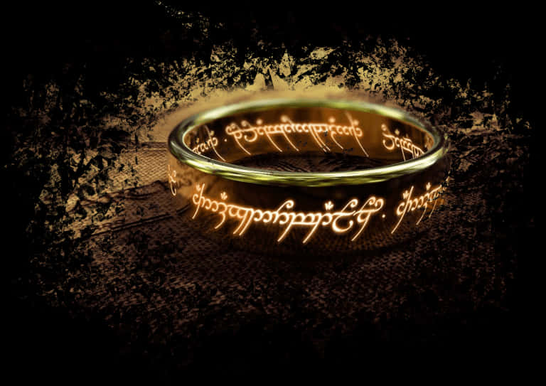 Glowing Elvish Script Ring PNG