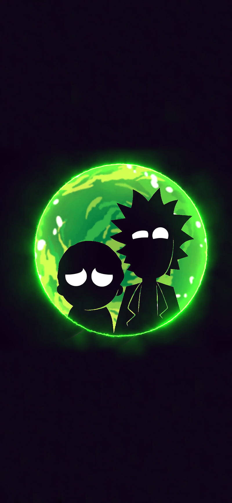 Glowing Eyes Rick And Morty Phone Background