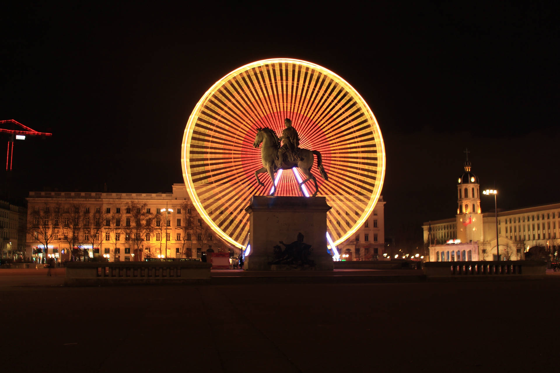 Glowing Ferris Wheel In France