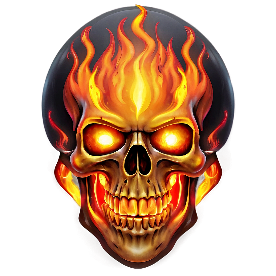 Glowing Fire Skull Png Tsj42 PNG
