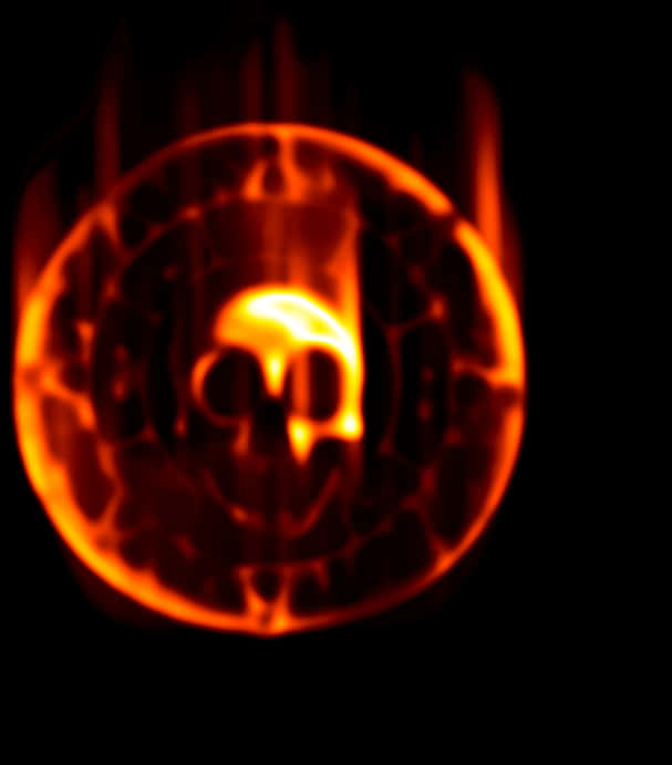 Glowing Flame Skull Abstract PNG