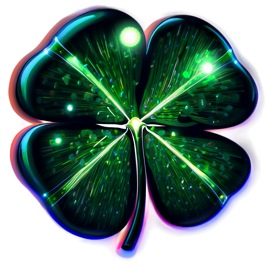 Glowing Four Leaf Clover Png 05252024 PNG