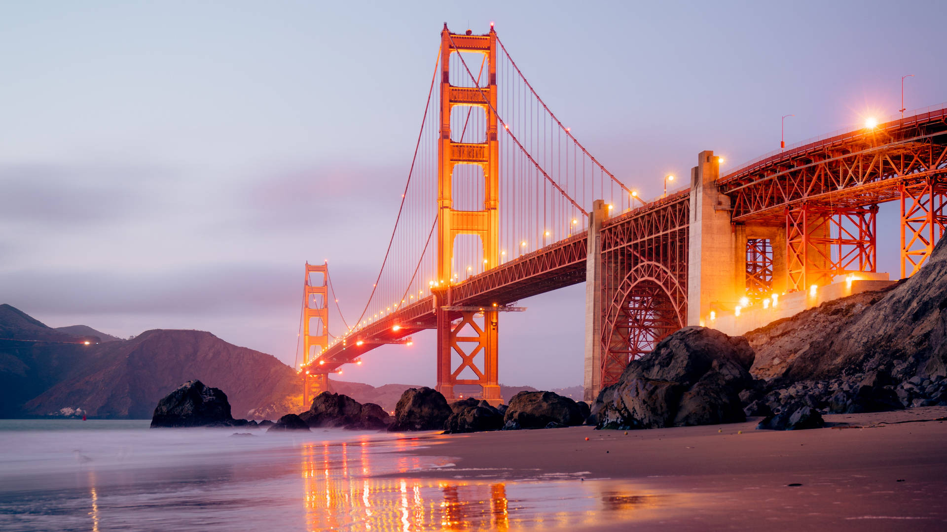 Glowing Golden Gate San Francisco Photography Wallpaper