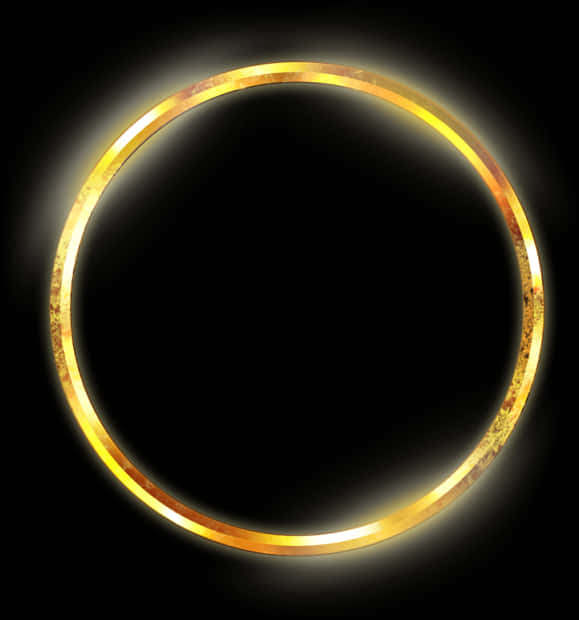 Glowing Golden Ringon Black Background PNG