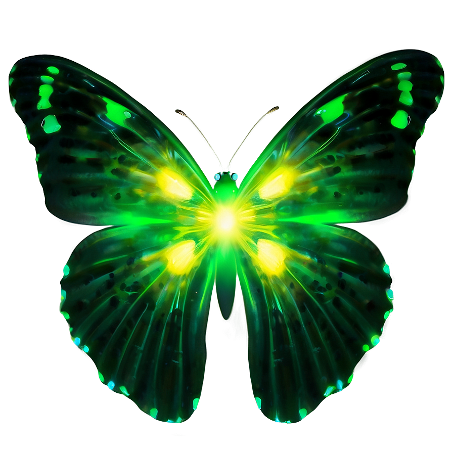 Glowing Green Butterfly Picture Png Ion PNG