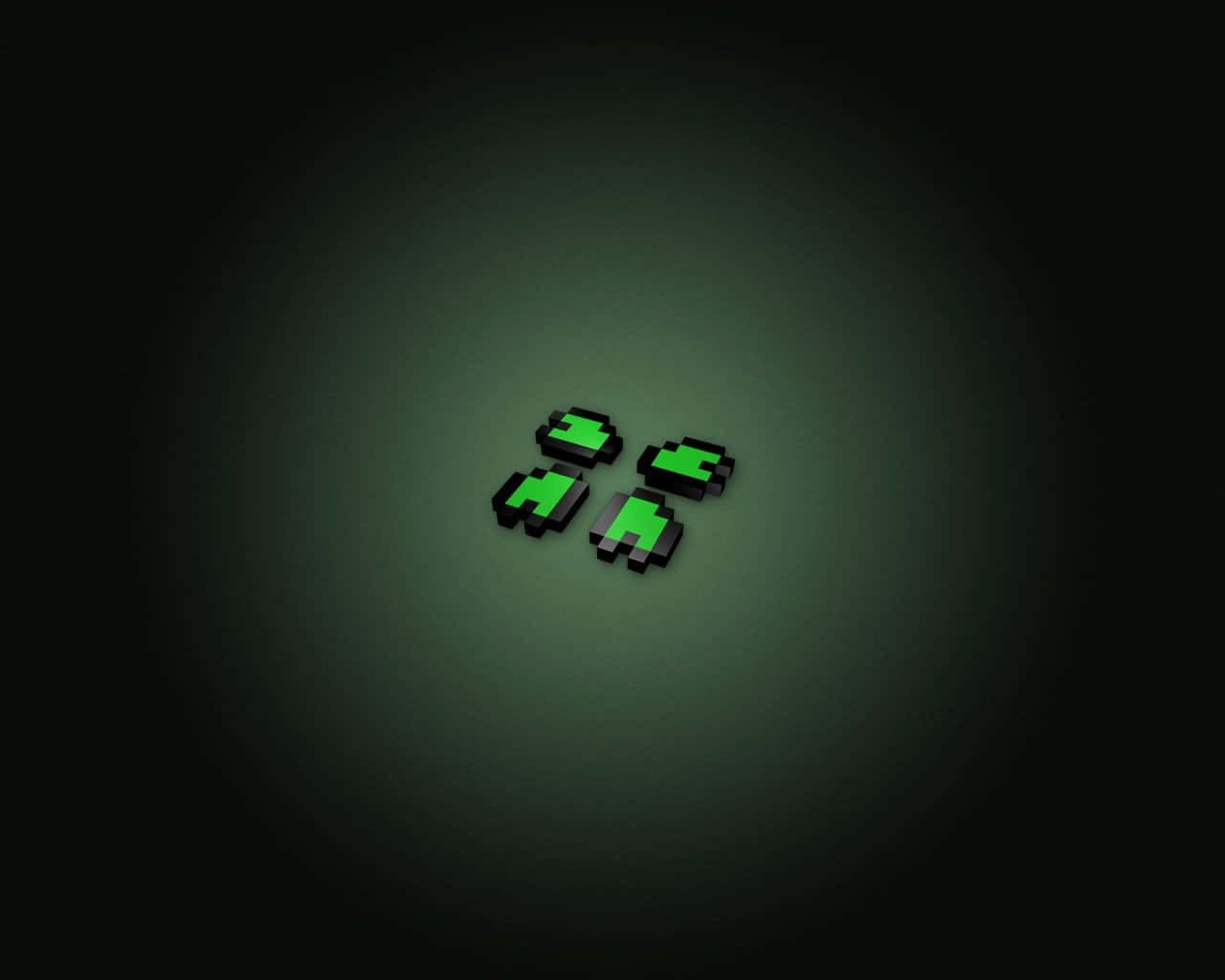 Glowing Green Creeper Faces Background Wallpaper