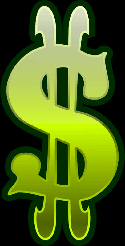 Glowing Green Dollar Sign PNG