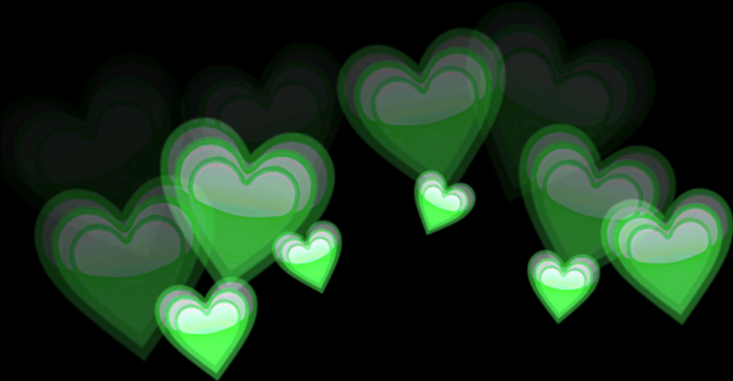 Glowing Green Heart Emojis PNG