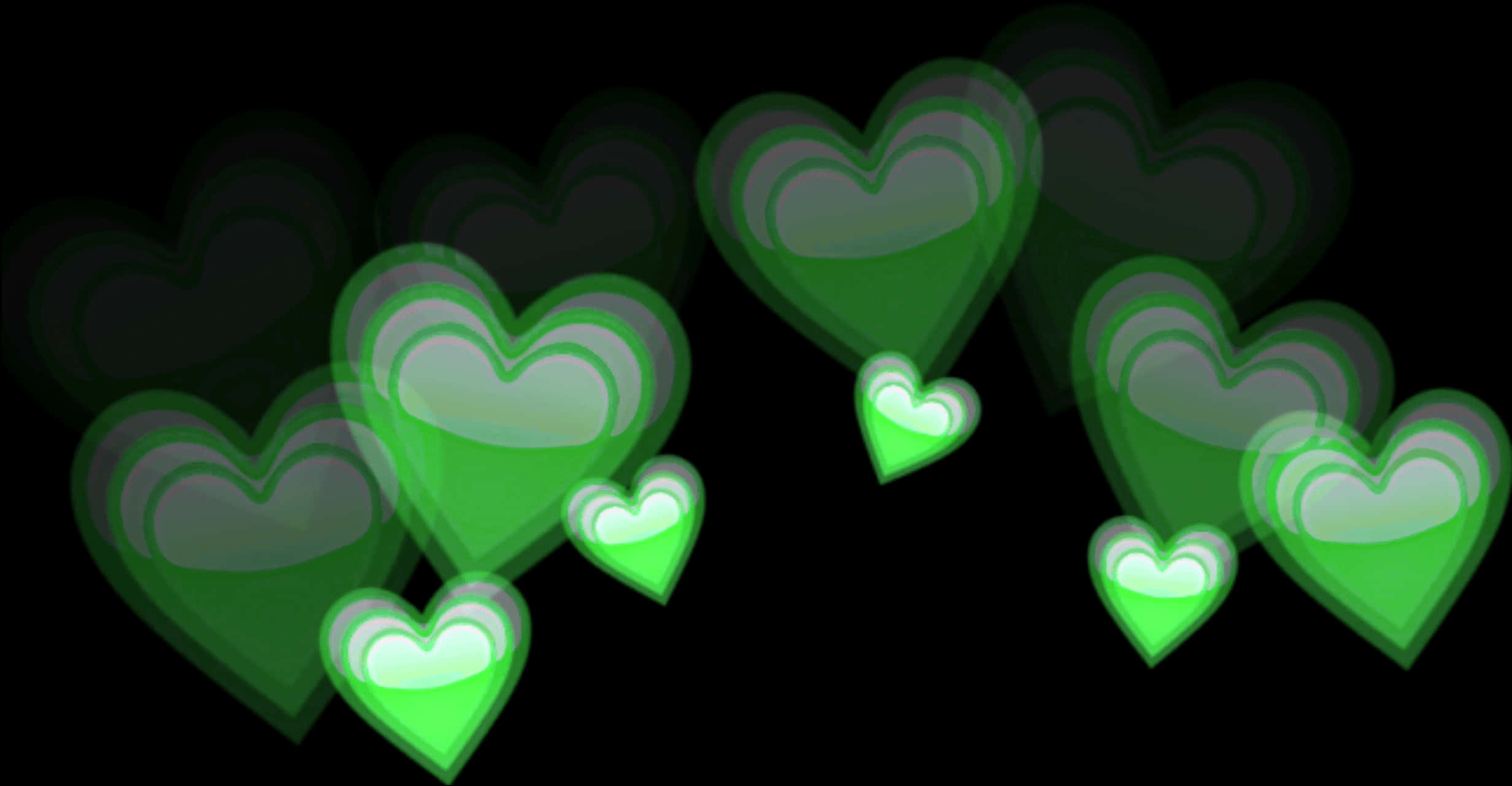 Download Glowing Green Heart Emojis | Wallpapers.com