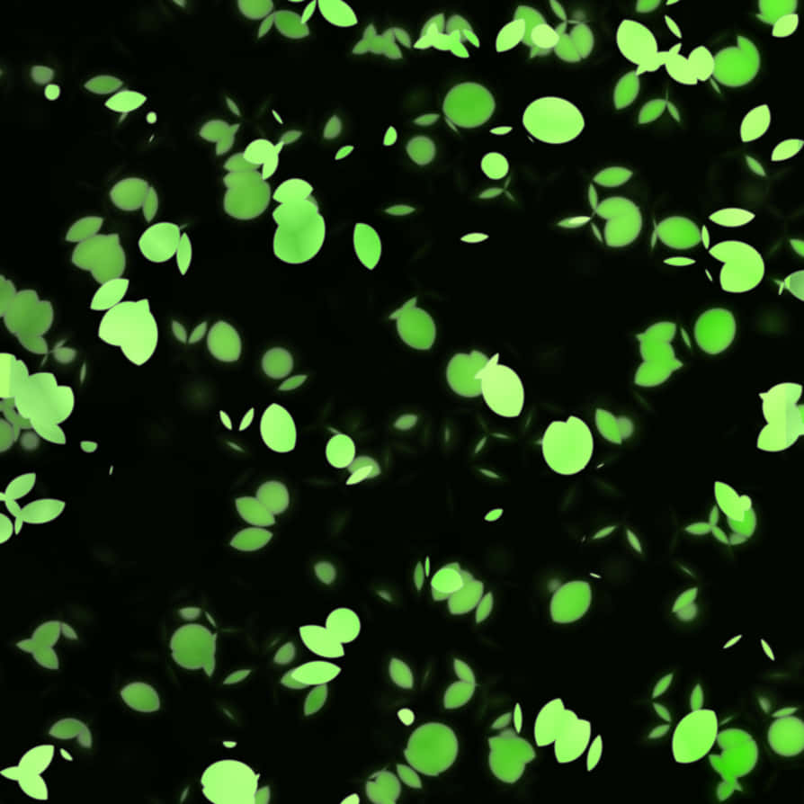 Glowing Green Leaves Pattern PNG
