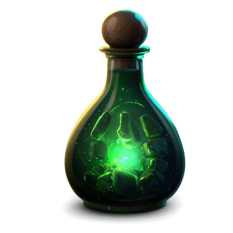 Glowing Green Potion Bottle Png Ksg PNG