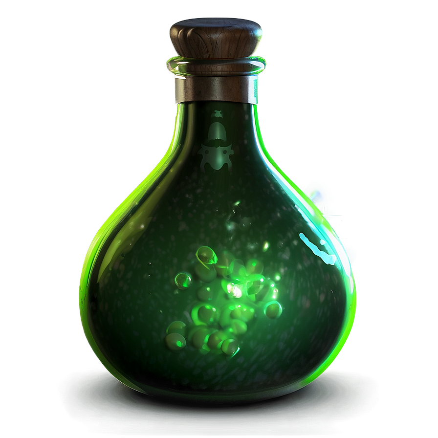 Glowing Green Potion Bottle Png Osb PNG