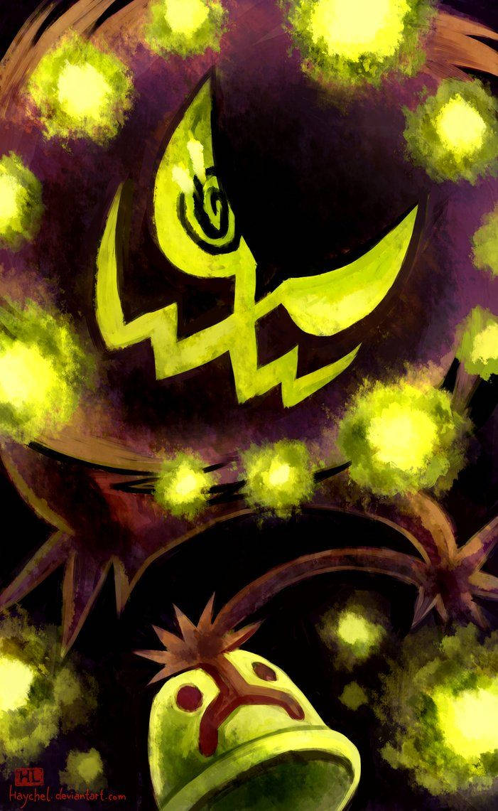 A Deviantart piece: Glowing Green Spiritomb from Pokémon in the Shadows. Wallpaper