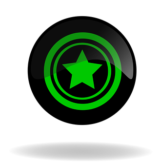 Glowing Green Star Graphic PNG