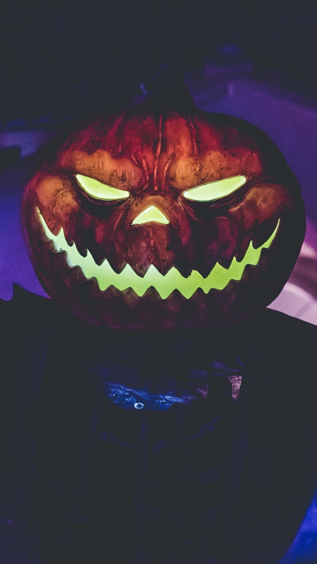 Glowing Halloween Pumpkin Head Wallpaper
