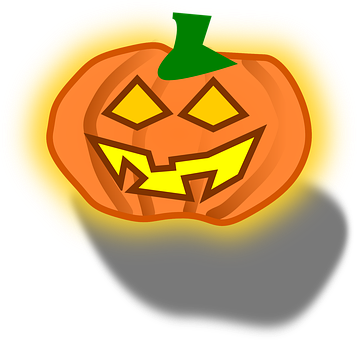 Glowing Halloween Pumpkin Illustration PNG