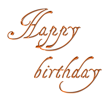 Glowing Happy Birthday Script PNG