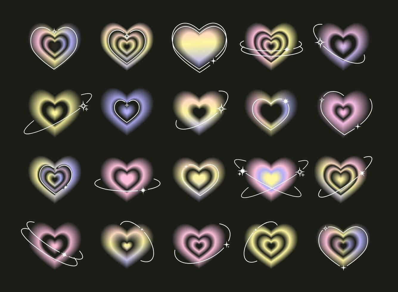 Glowing Heart Aura Collection Wallpaper