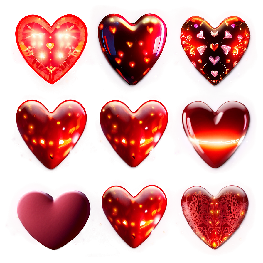 Glowing Heart Filter Style Png 06262024 PNG