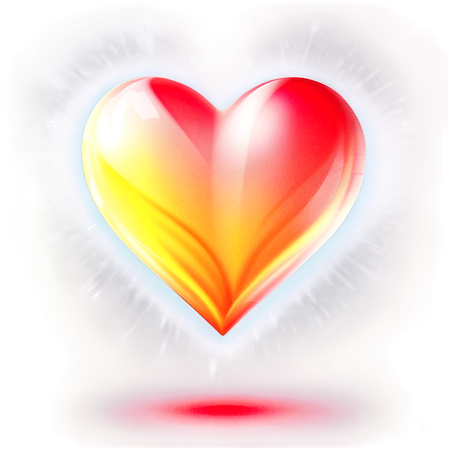 Glowing Heart Illustration Png B PNG