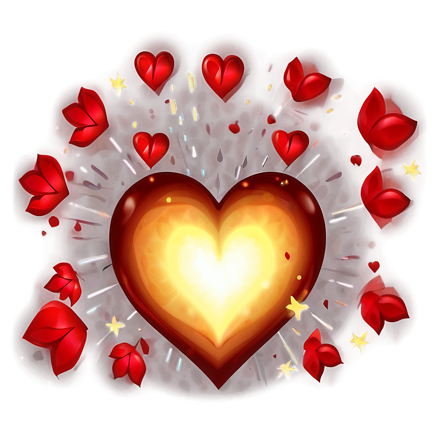 Glowing Heart Illustration Png C PNG
