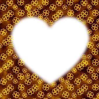 Glowing Heart Pattern Background PNG
