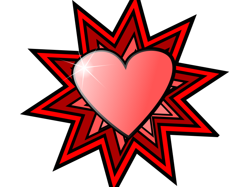 Glowing Heart Red Starburst PNG
