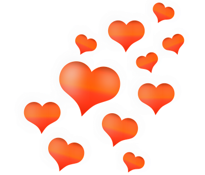 Glowing Hearts Background PNG