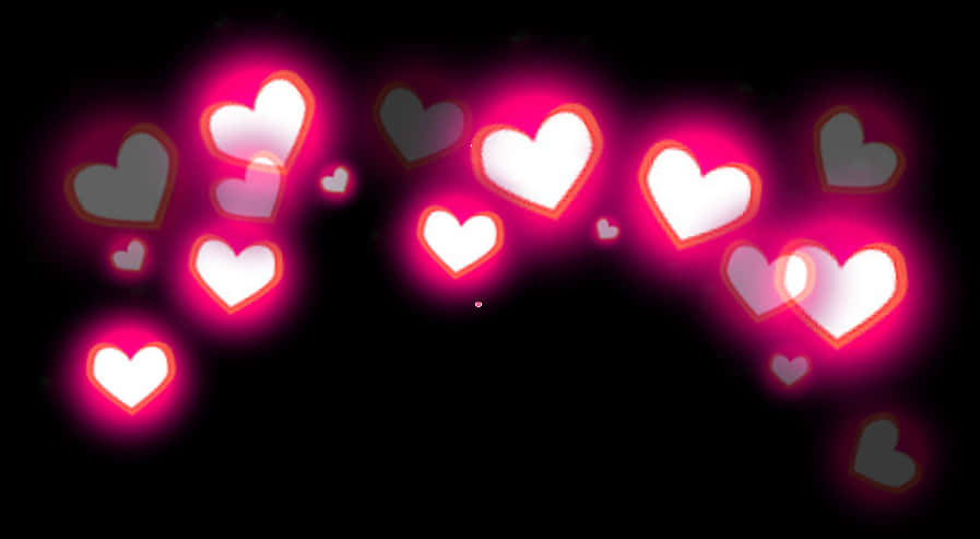 Glowing Hearts Bokeh Background PNG