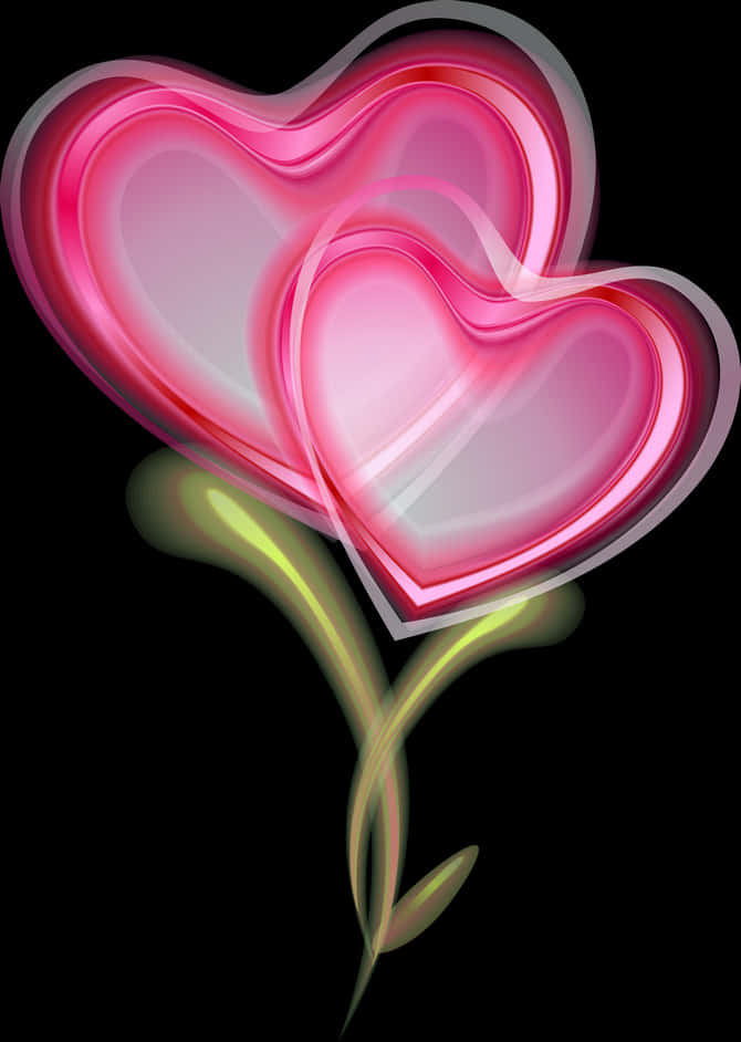 Glowing Hearts Clipart PNG