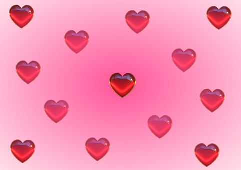 Glowing Hearts Pattern PNG