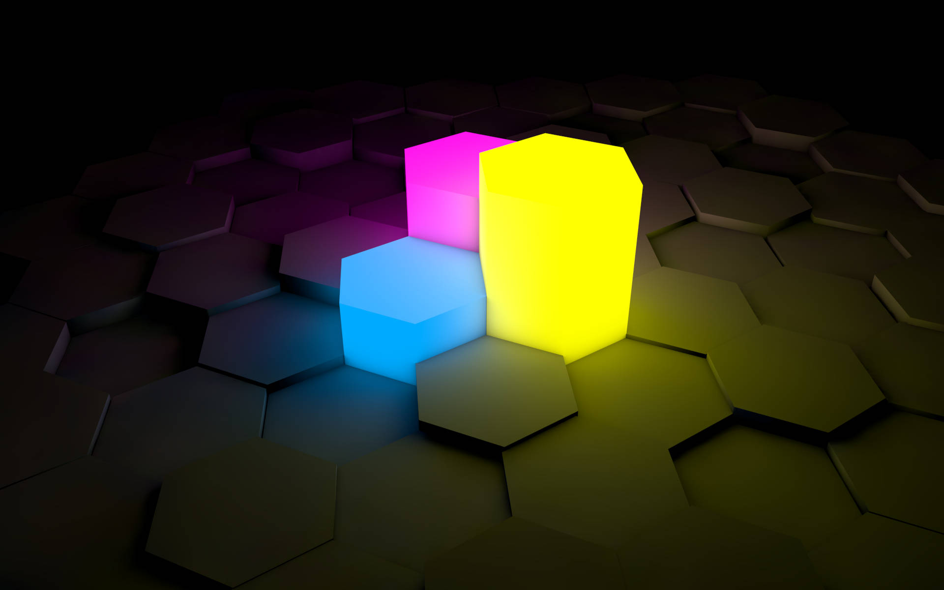 Glødende Hexagon Prismer Wallpaper