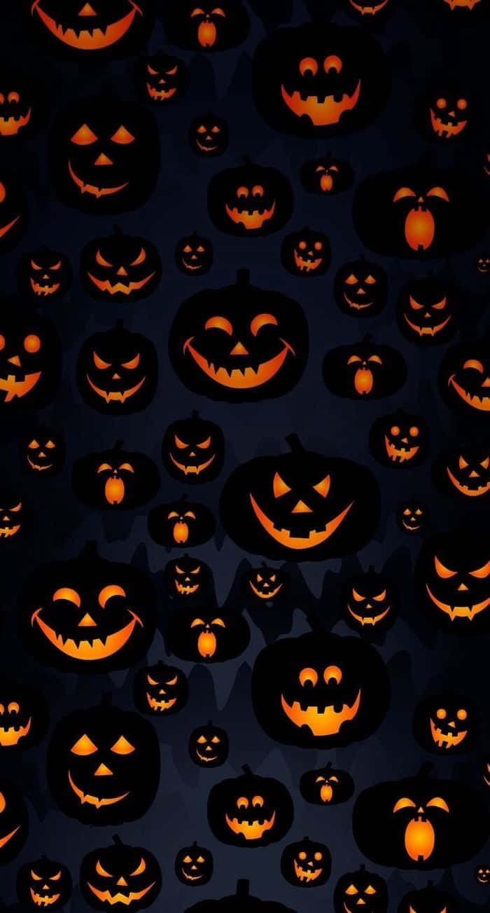 Glowing Jack O Lanterns Pattern Wallpaper