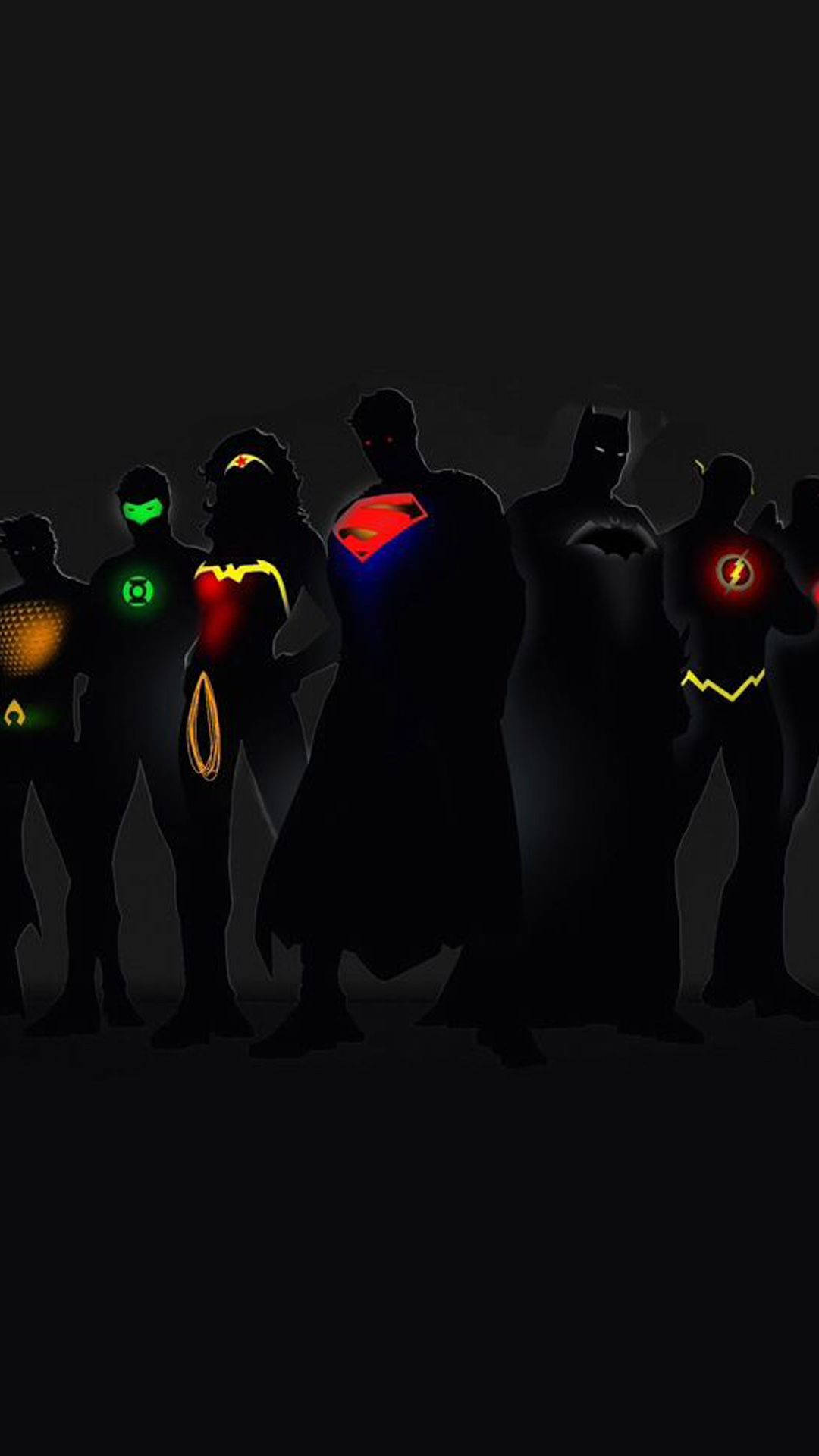 Glowing Justice League Characters Phone
