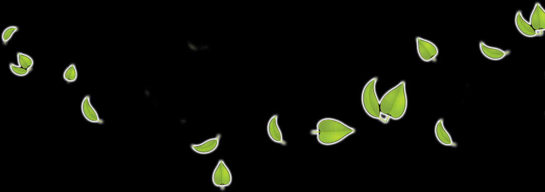 Glowing Leaves Fallingin Darkness PNG