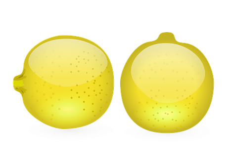 Glowing Lemon Halves PNG