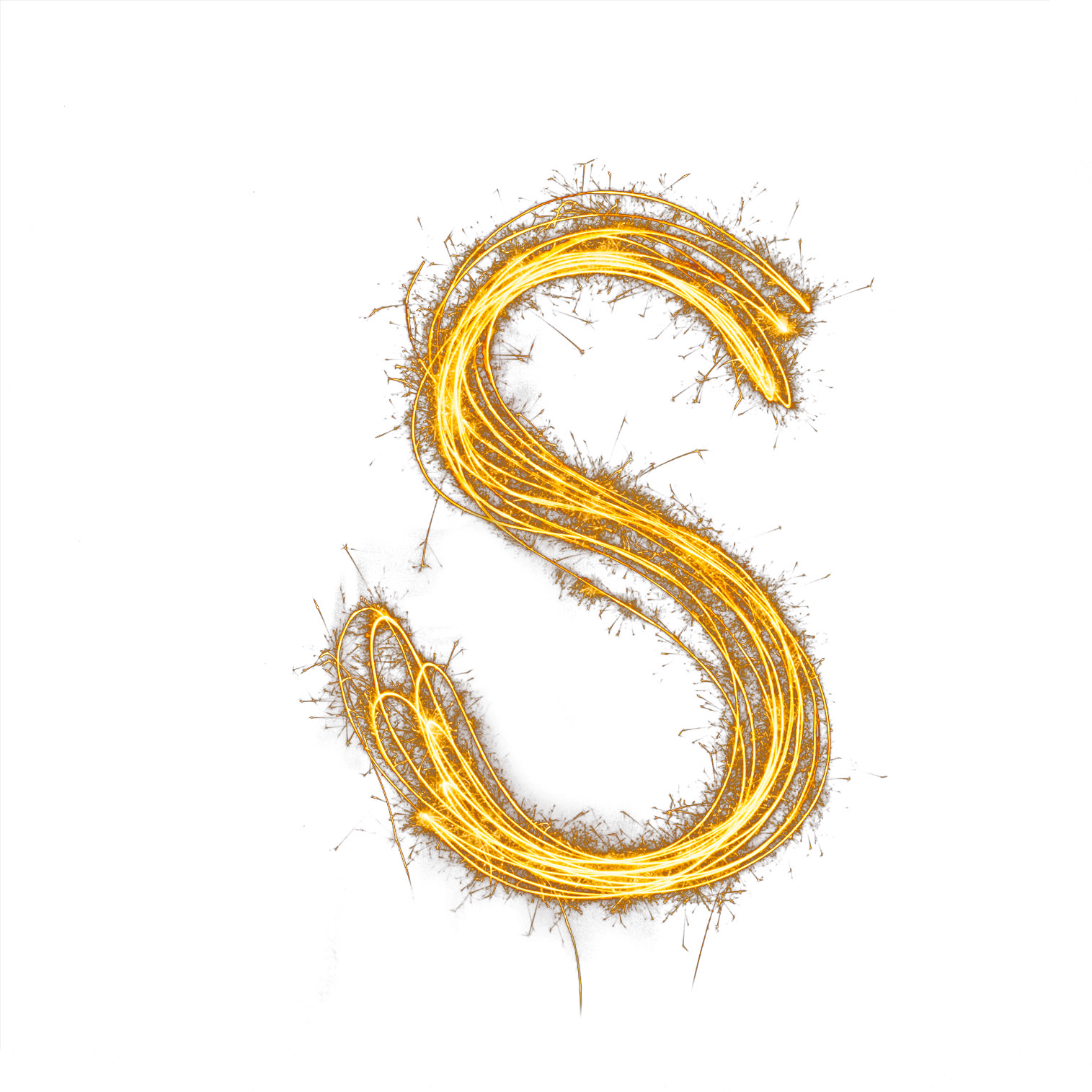Glowing Letter S Fire Effect PNG