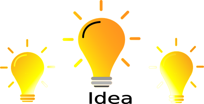 Glowing Lightbulb Ideas Concept PNG