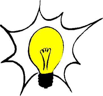 Glowing Lightbulb Illustration PNG