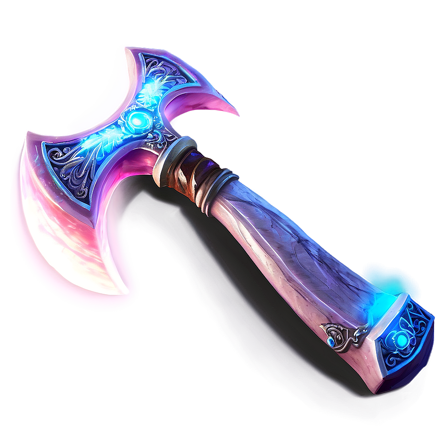 Glowing Magical Ax Png 06262024 PNG