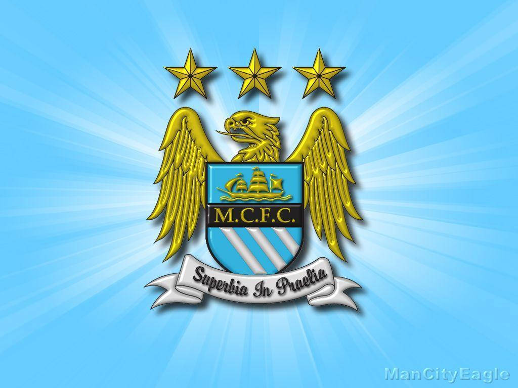 Glowing Manchester City Fc Logo Background