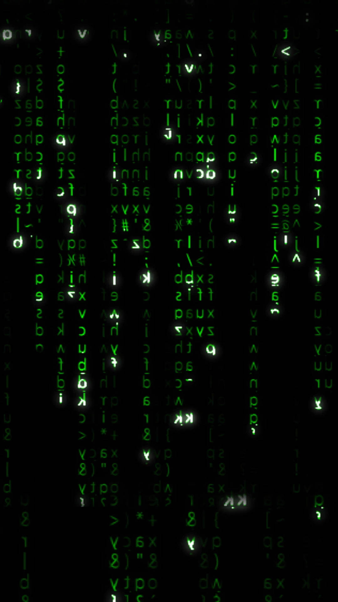 Glowing Matrix Code Rain Hacking Android Wallpaper