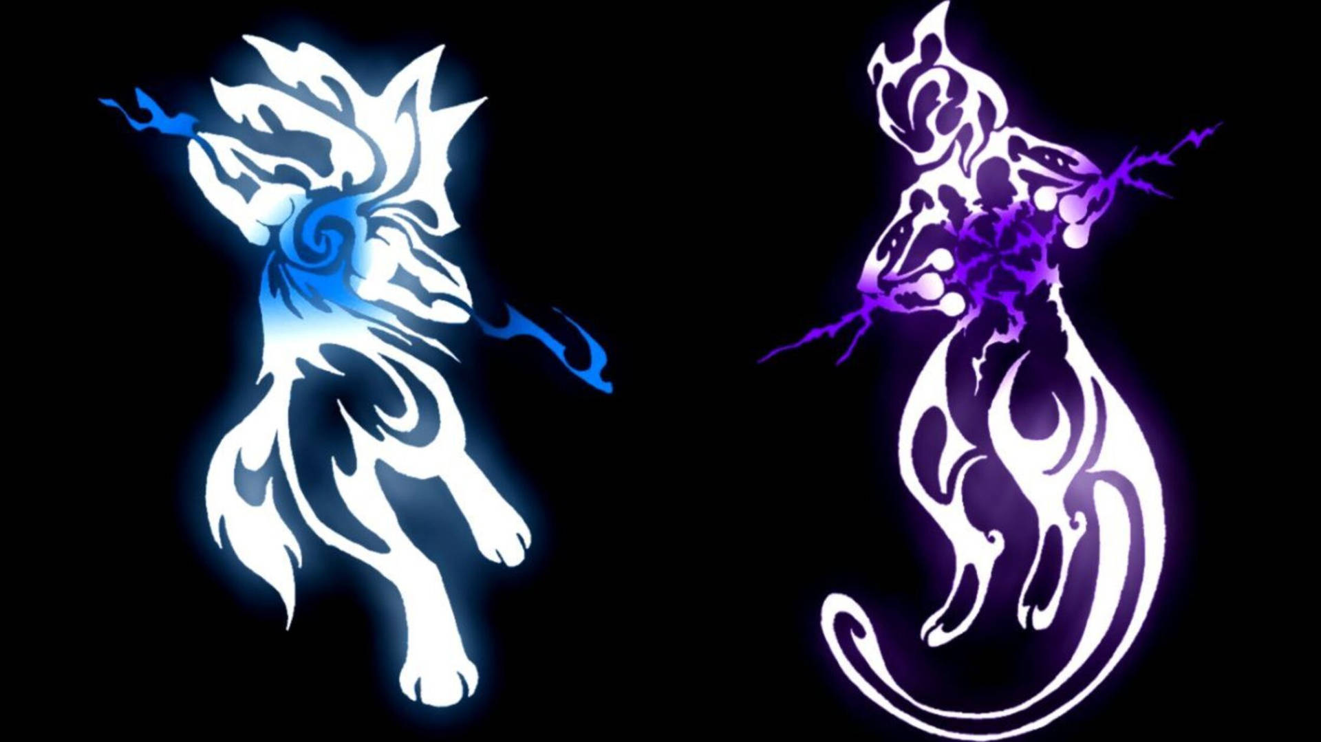Glowing Mewtwo And Lucario