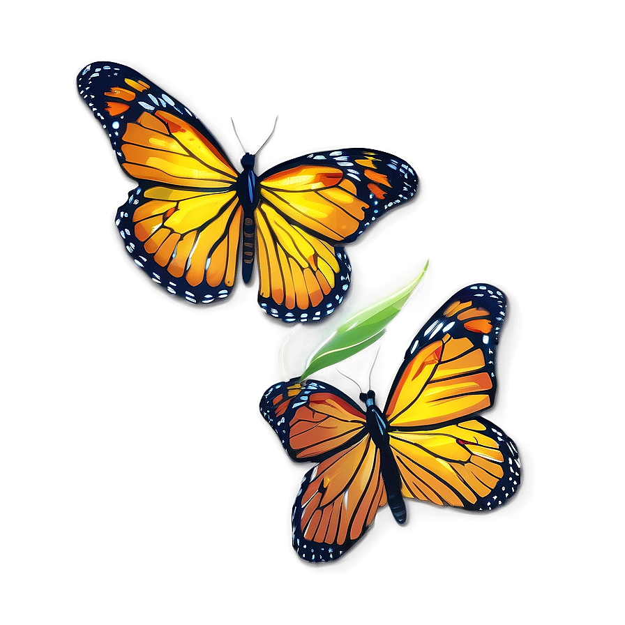 Glowing Monarch Butterflies Png Plg39 PNG