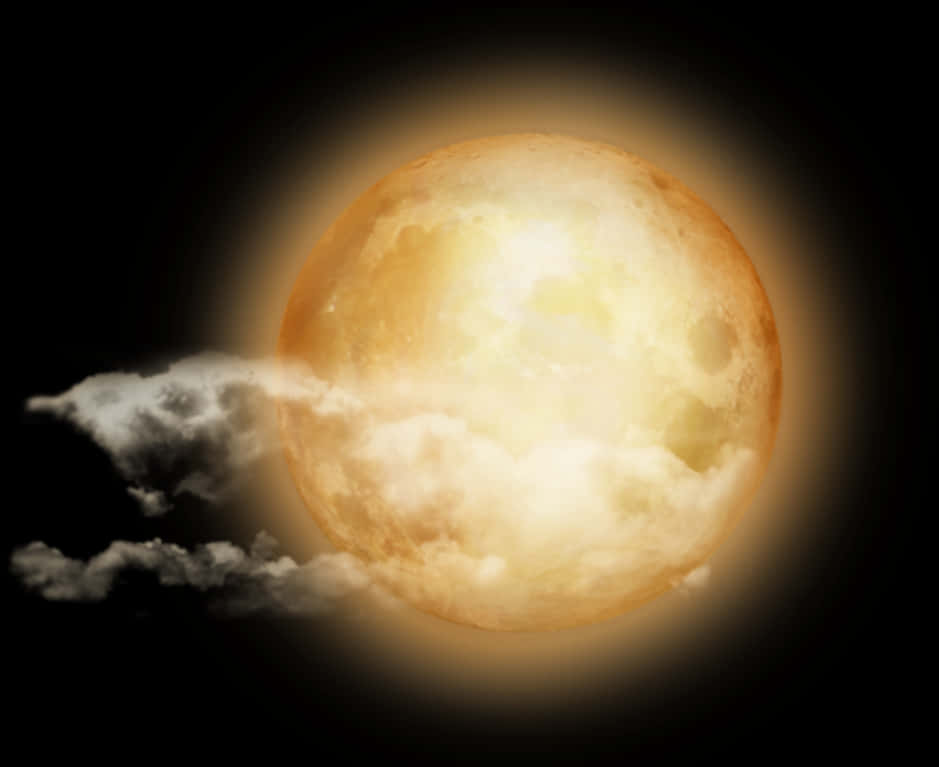 Glowing Moonand Clouds PNG